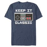 Nintendo Men's Keep it Classic T-Shirt, 2X-Large, Navy Heather